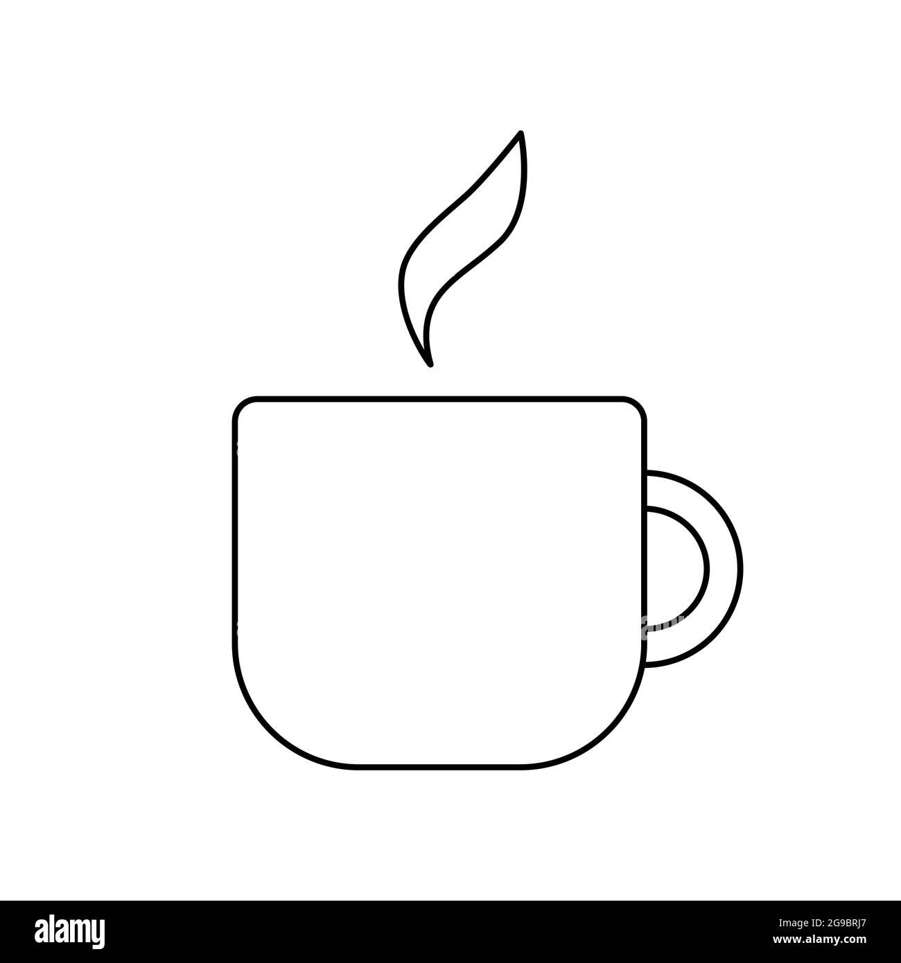 Coffee cup outline icon. Vector illustration isolated on white background. Mug of hot drink. Sign for coffee shop and web-design. Stock Vector