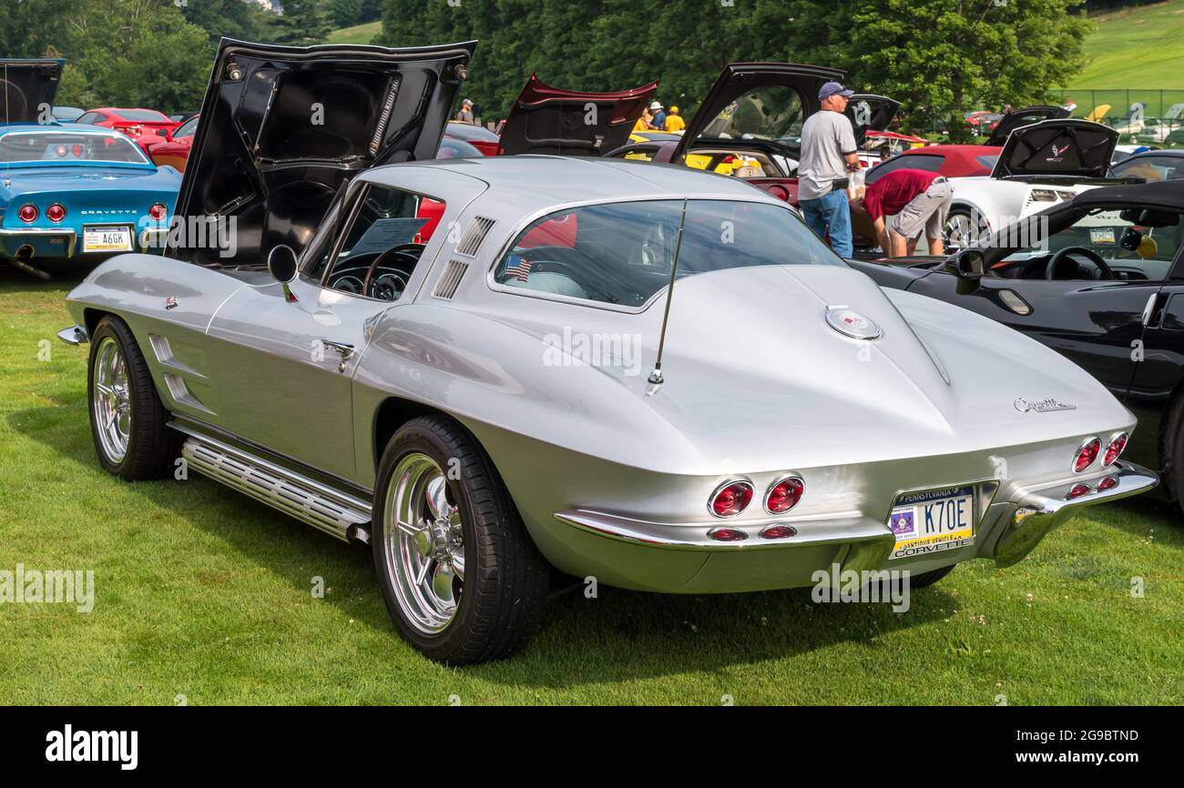 A 1964 Chevrolet Corvette on display at the Pittsburgh Vintage Grand