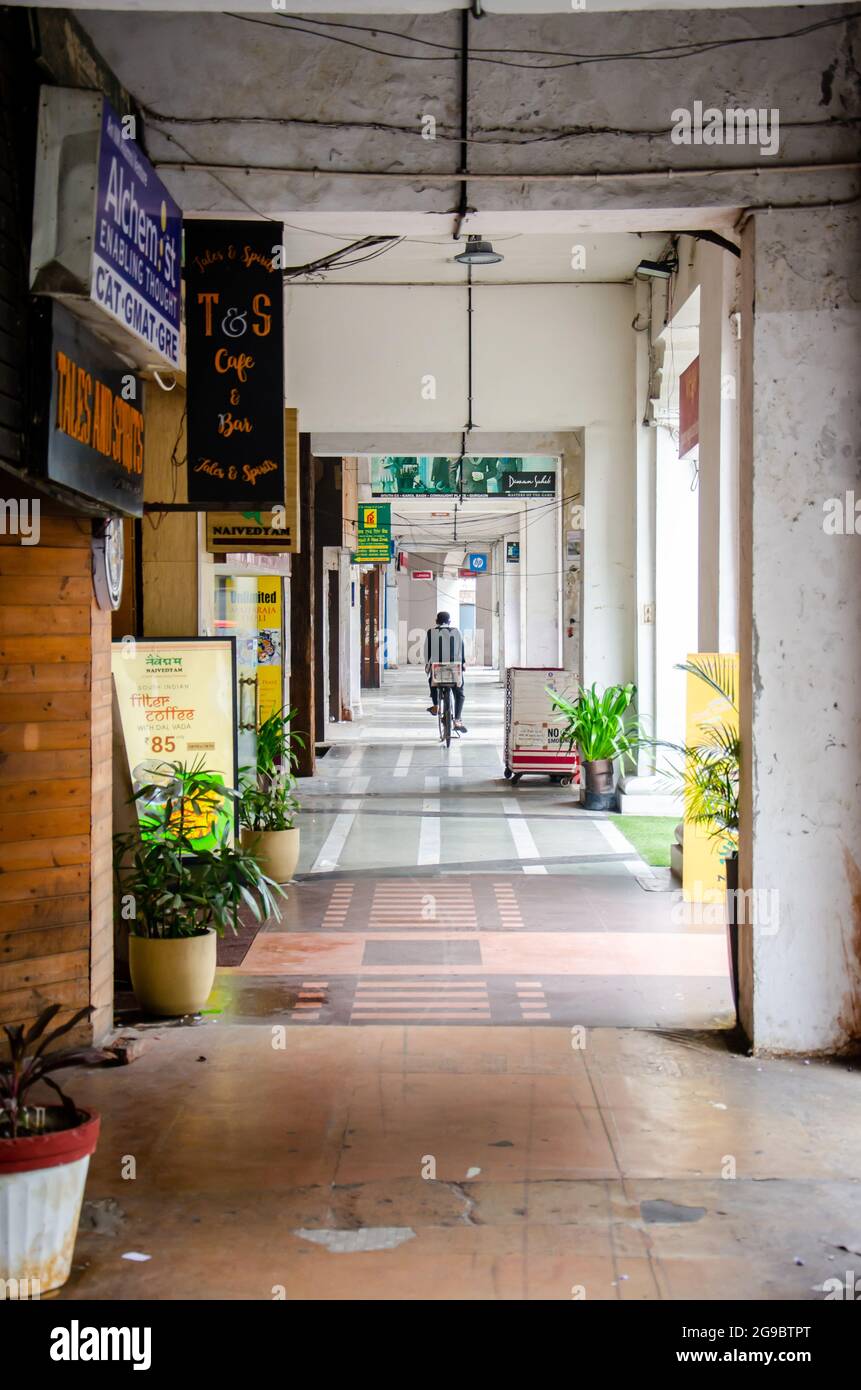 A Corridor in Connaught Place Market Stock Photo