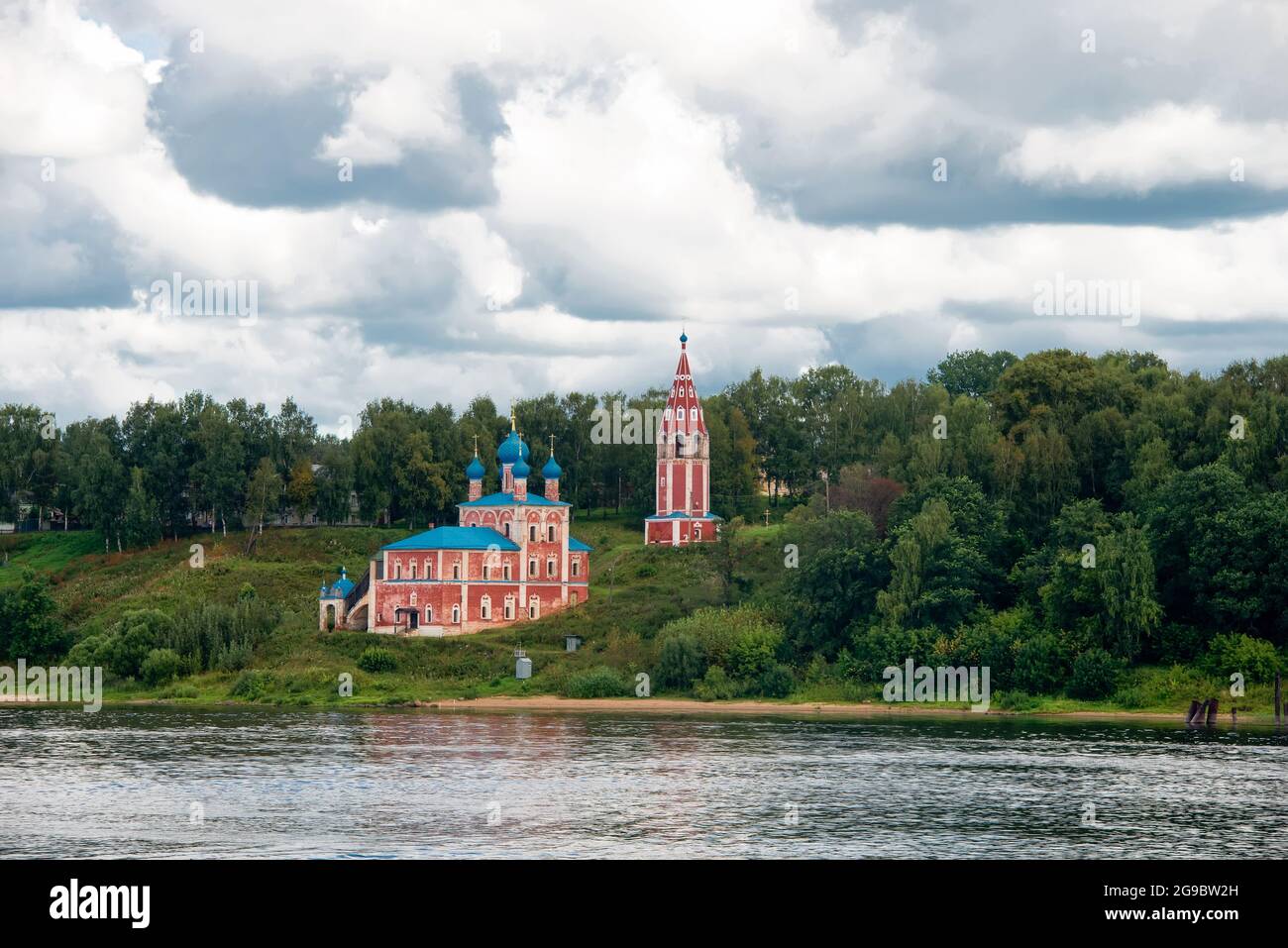 View of the Kazan-Transfiguration Church on the banks of the Volga ...