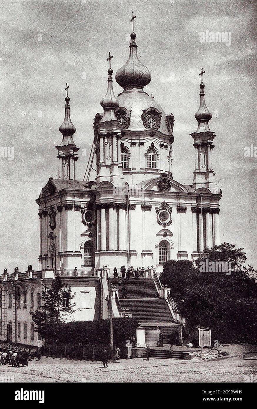 St Andrews Church, Kiev, Ukraine, circa 1900 Stock Photo