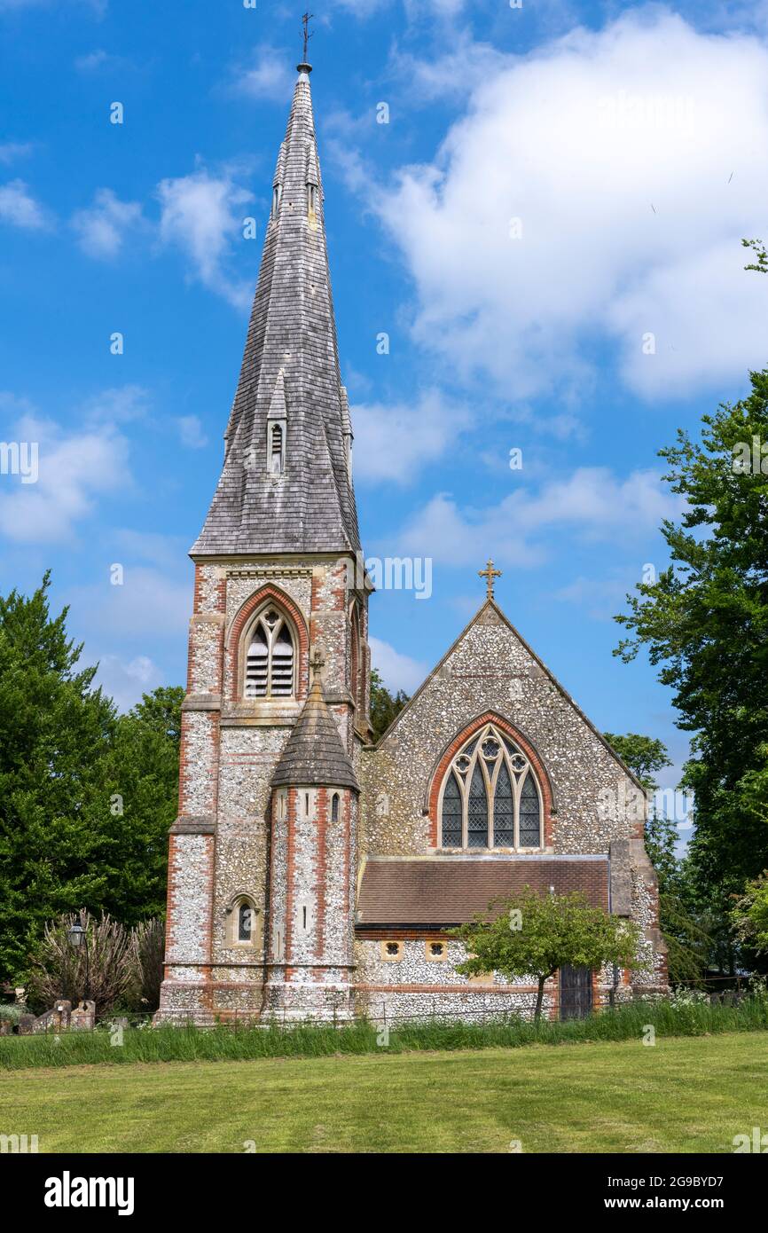 Church of St Mary the Virgin, parish church at Preston Candover, Hampshire, England, UK Stock Photo