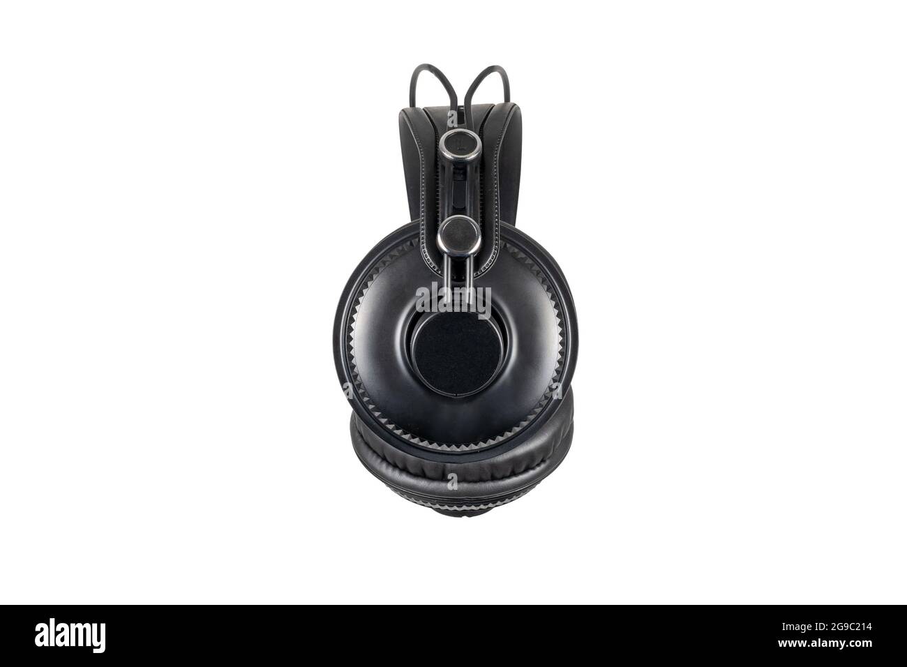 black Wireless headphones isolated on white background Stock Photo - Alamy