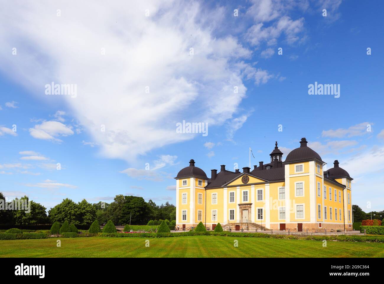 Exterior view of the Stromsholm palace located in Swedish province of Vastmanland. Stock Photo