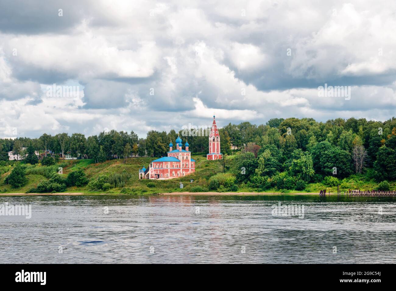 View of the Kazan-Transfiguration Church on the banks of the Volga ...