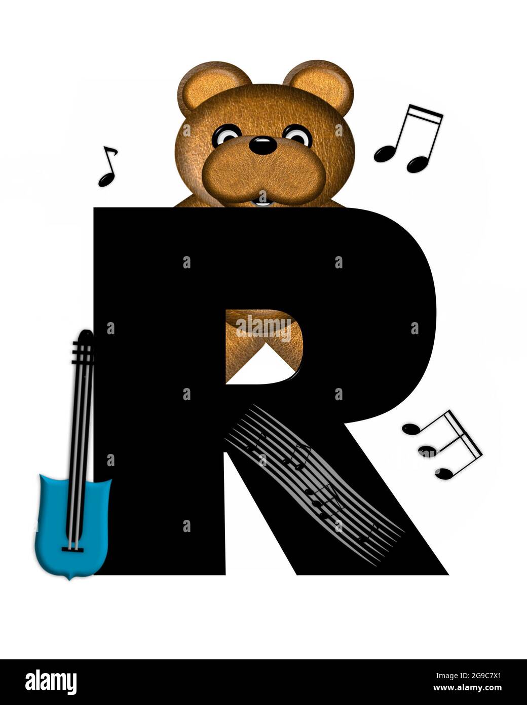 The letter R, in the alphabet set 