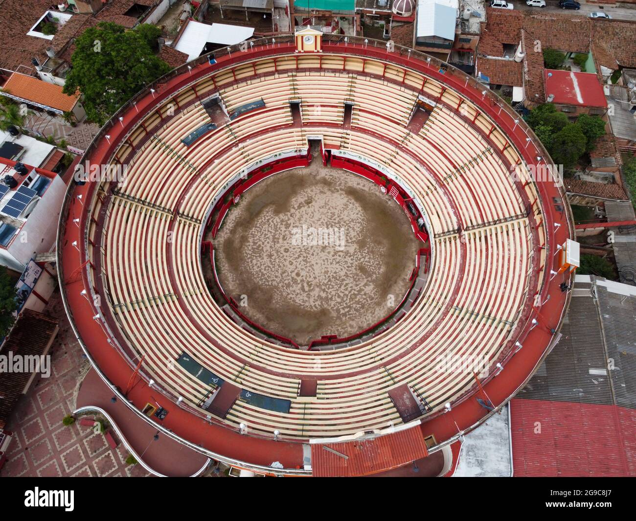 Bullfighting Building An aerial view of an empty bullfighting arena Stock Photo - Alamy