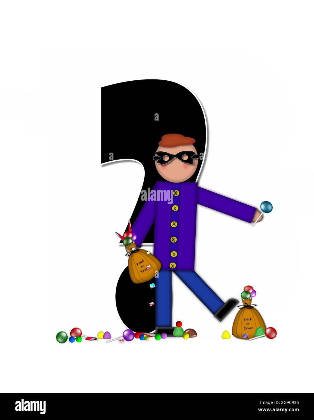 Question mark, in the alphabet set "Children Trick or Treat" is