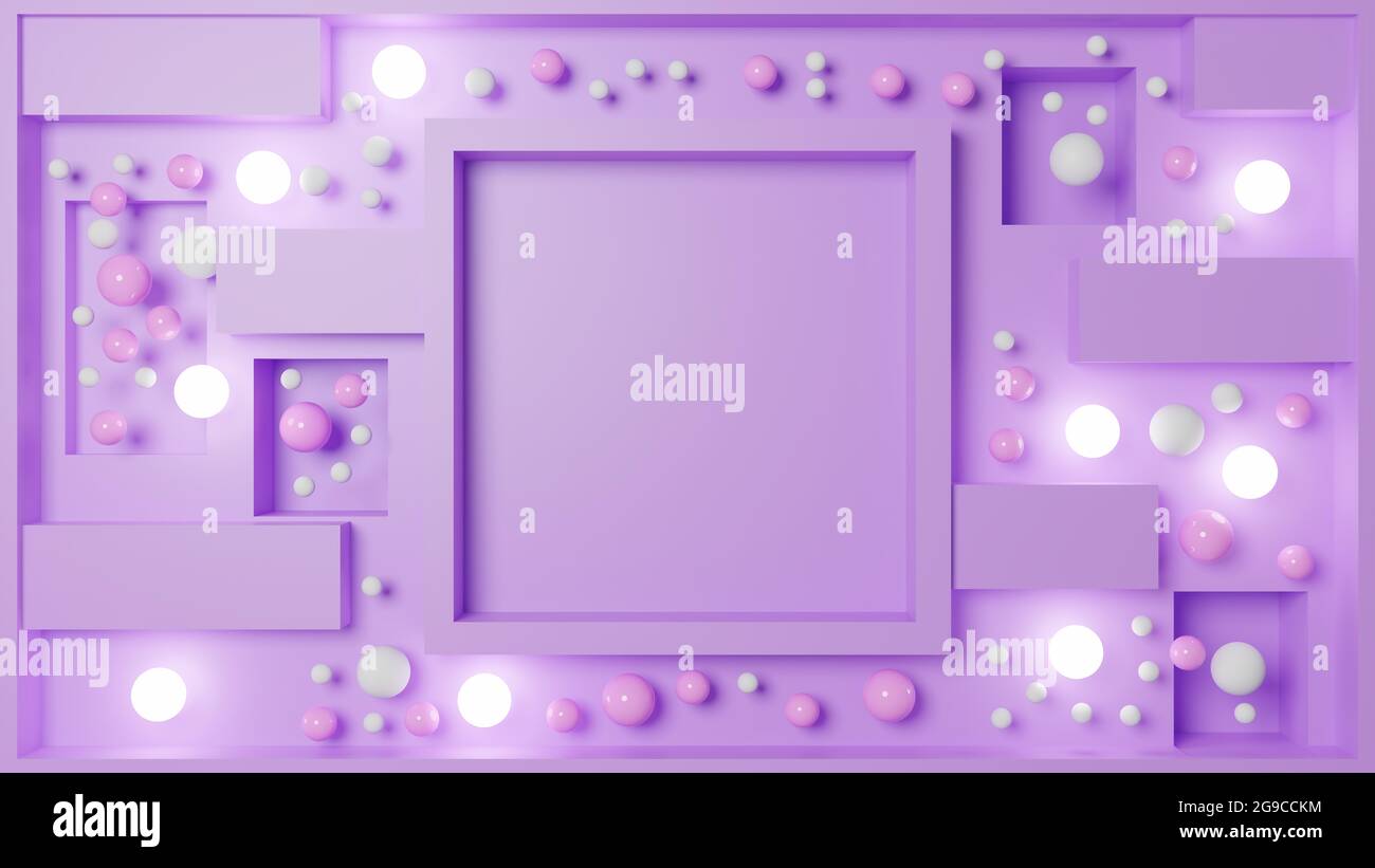 3D Illustration of multiple spheres against purple background Stock ...
