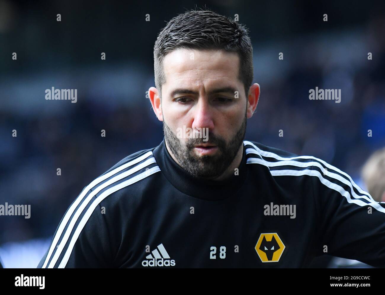 LONDON, ENGLAND - MArch 1, 2020: Joao Moutinho of Wolverhampton pictured ahead of the 2020/21 Premier League game between Tottenham Hotspur FC and Wolverhampton FC at Tottenham Hotspur Stadium. Stock Photo