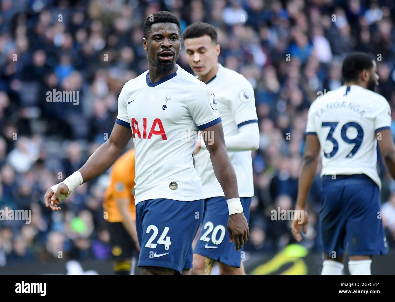 LONDON, ENGLAND - MArch 1, 2020: Serge Aurier of Tottenham pictured during the 2020/21 Premier League game between Tottenham Hotspur FC and Wolverhampton FC at Tottenham Hotspur Stadium. Stock Photo