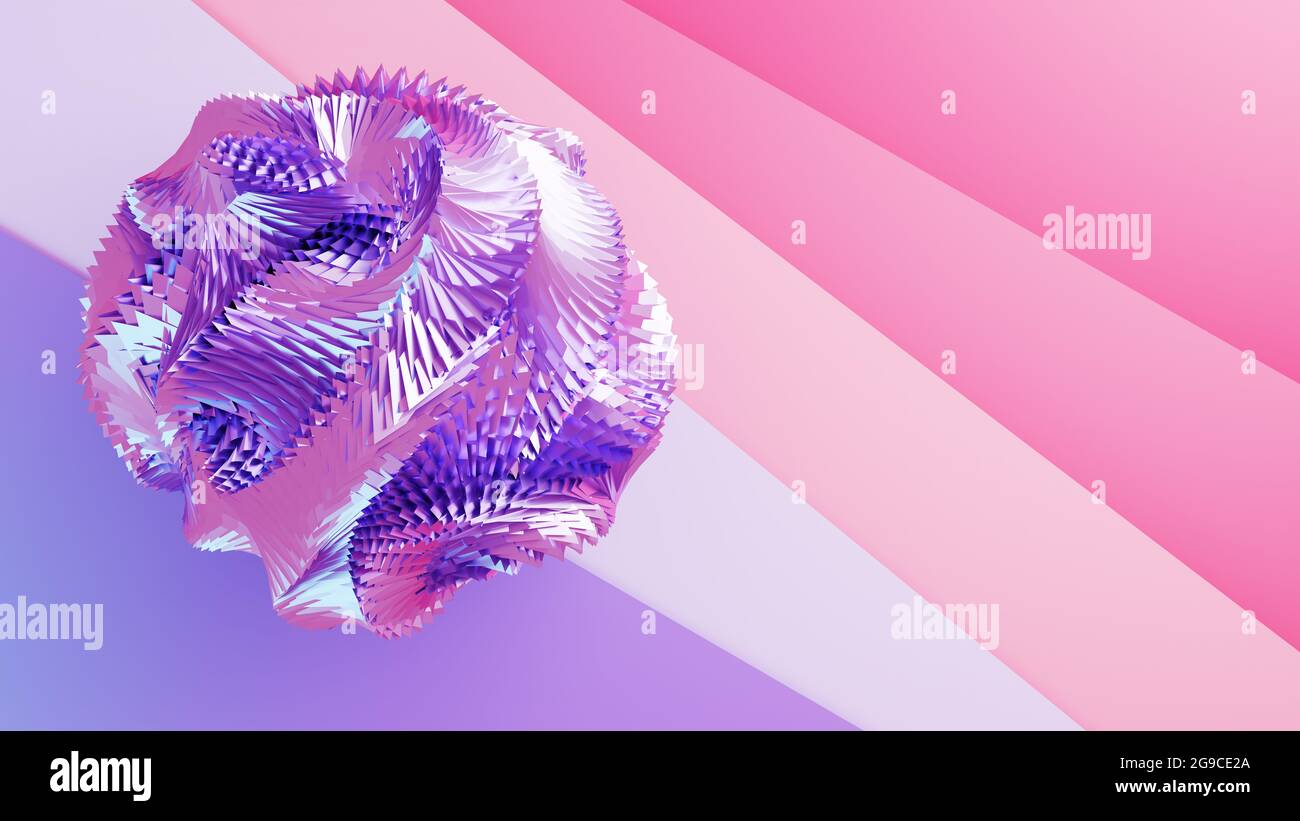 3D illustration of a colorful background and a complex geometrical ...