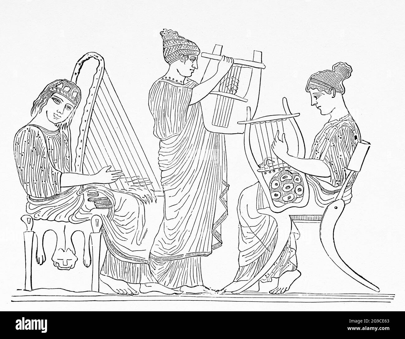 Ancient greece music illustration hi-res stock photography