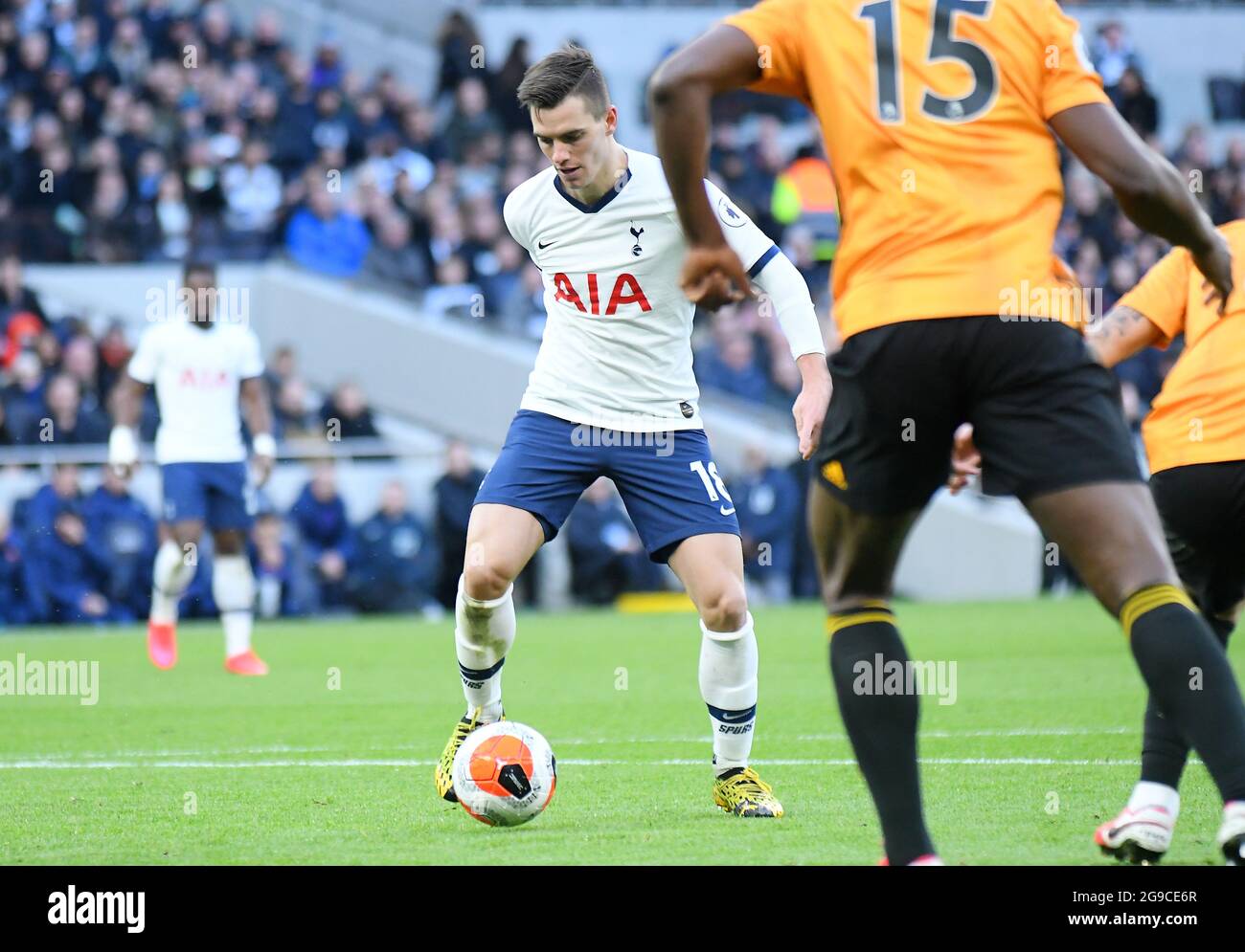 LONDON, ENGLAND - MArch 1, 2020: Giovani Lo Celso of Tottenham pictured during the 2020/21 Premier League game between Tottenham Hotspur FC and Wolverhampton FC at Tottenham Hotspur Stadium. Stock Photo