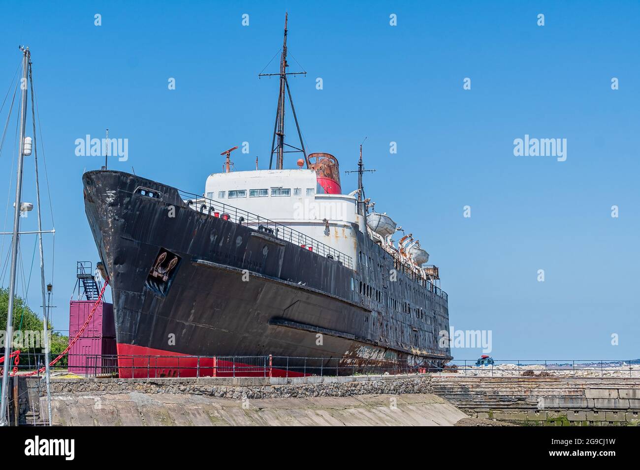 Mostyn North Wales Uk July 18 2021 Tss Duke Of Lancaster Abandoned Railway Steamer Ship Docked In Mostyn Docks Stock Photo Alamy