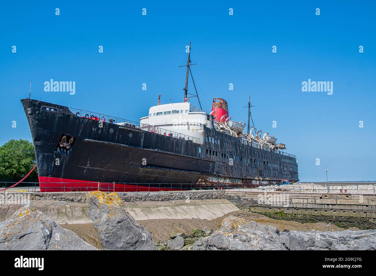 Mostyn North Wales Uk July 18 2021 Tss Duke Of Lancaster Abandoned Railway Steamer Ship Docked In Mostyn Docks Stock Photo Alamy