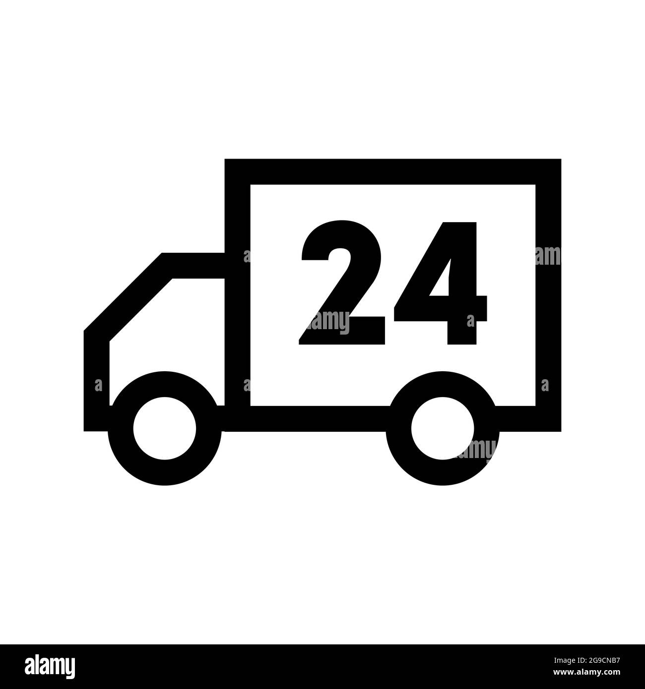 Outline icon. Freight car emblem. Vector clipart Stock Vector Image