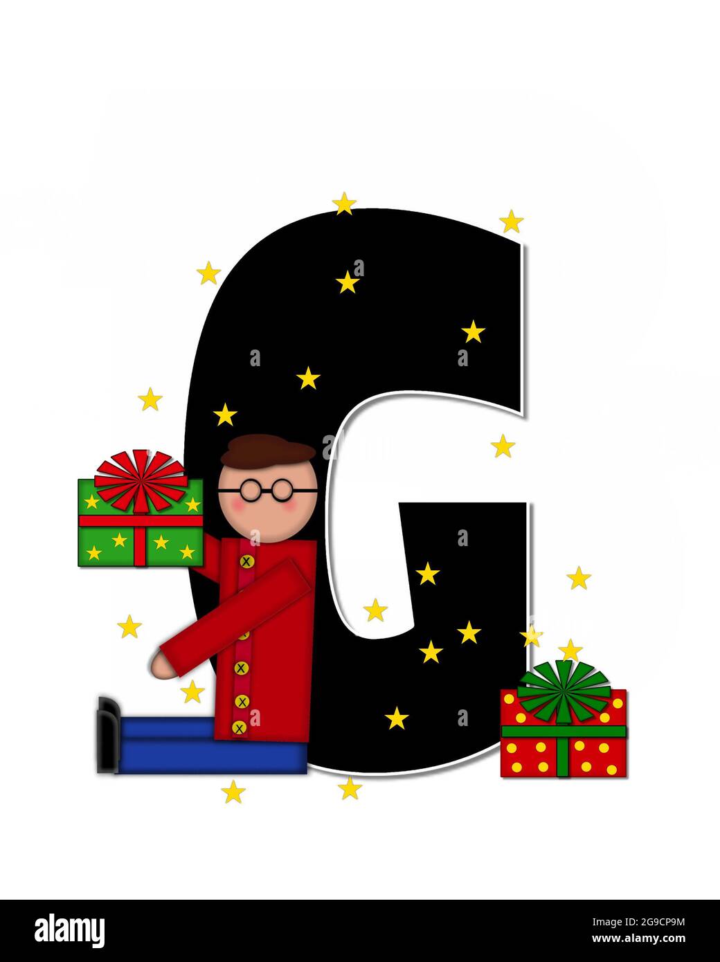 The letter G, in the alphabet set 