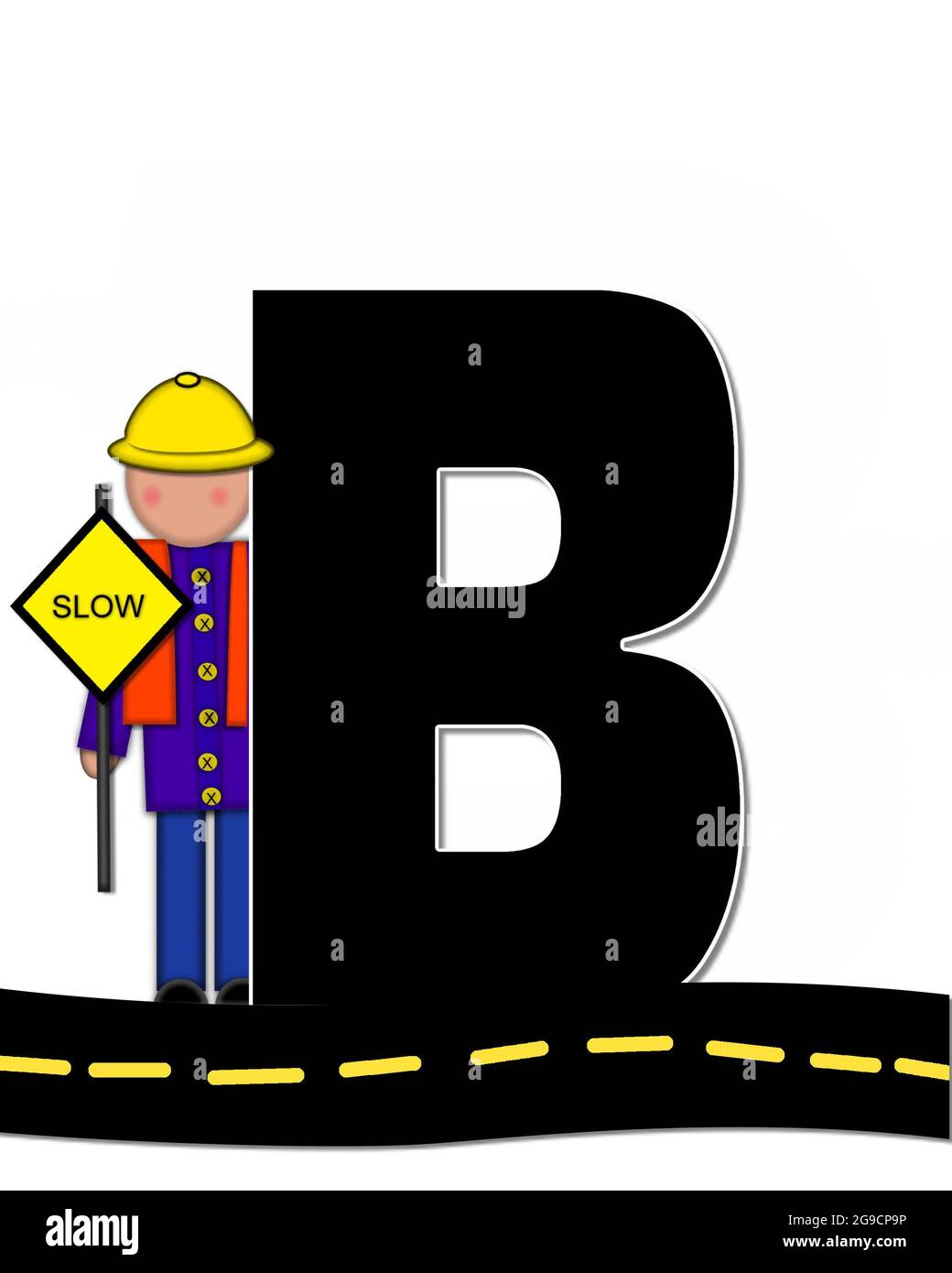 The Letter B, In The Alphabet Set "Children Highway Construction," Is ...