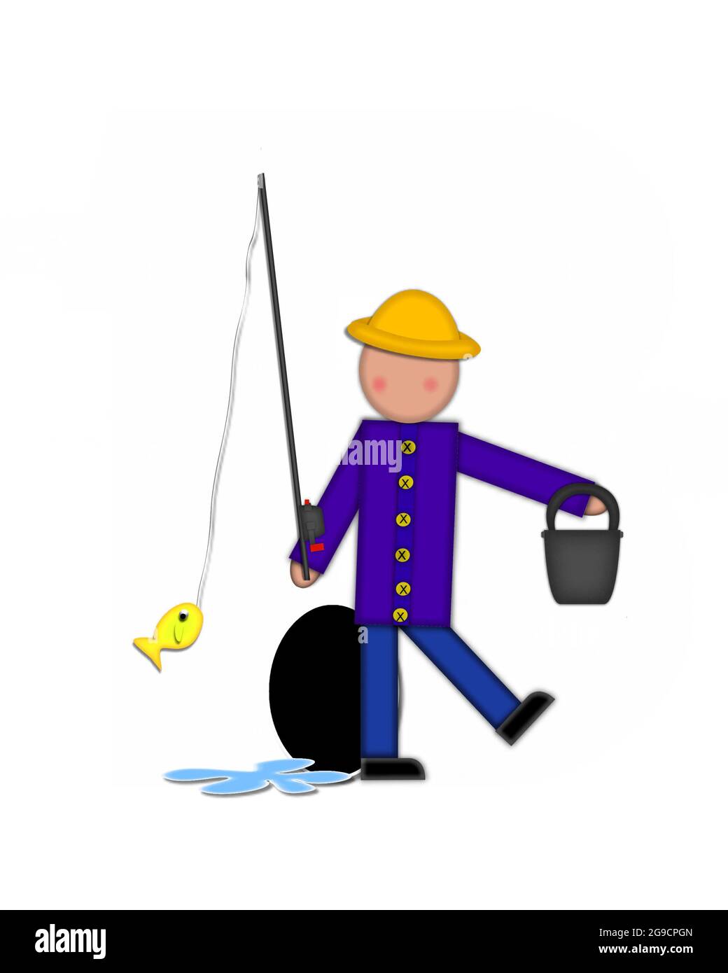 Kids drawing fishing rod Cut Out Stock Images & Pictures - Alamy