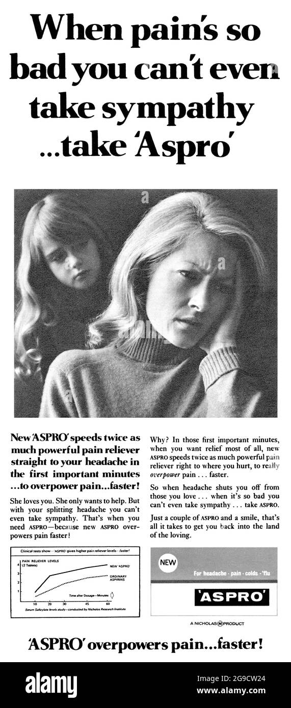 1960s advert for aspro Cut Out Stock Images & Pictures Alamy
