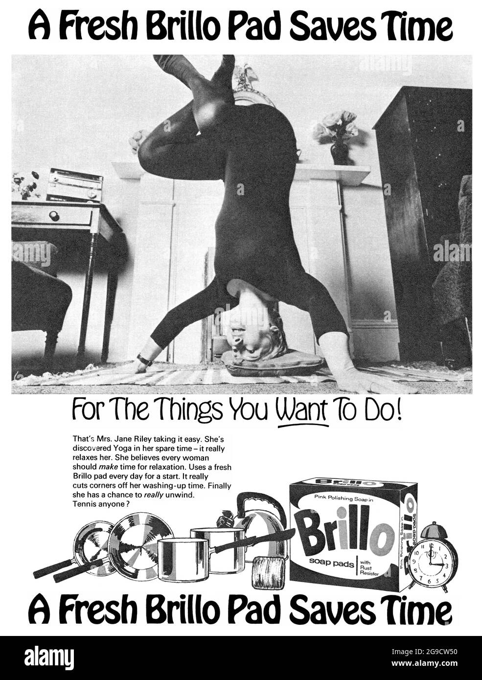 1968 British advertisement for Brillo Pads. Stock Photo
