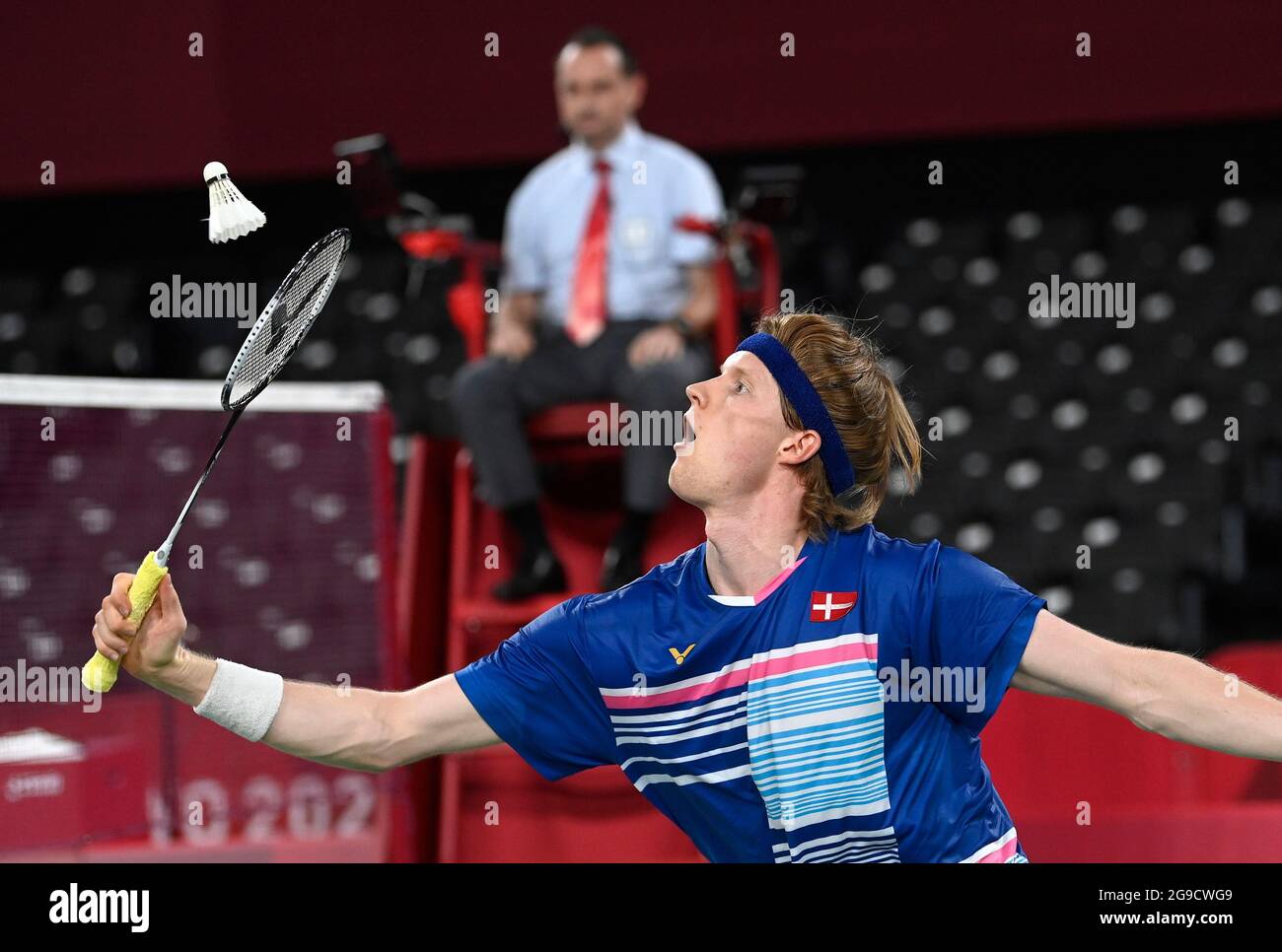 Tokyo, Japan. 25th July, 2021. Anders Antonsen, of Denmark, Badminton,  Tokyo 2020 Summer Olympics. (Credit Image: © Lars Moeller/ZUMA Press Wire  Service Stock Photo - Alamy