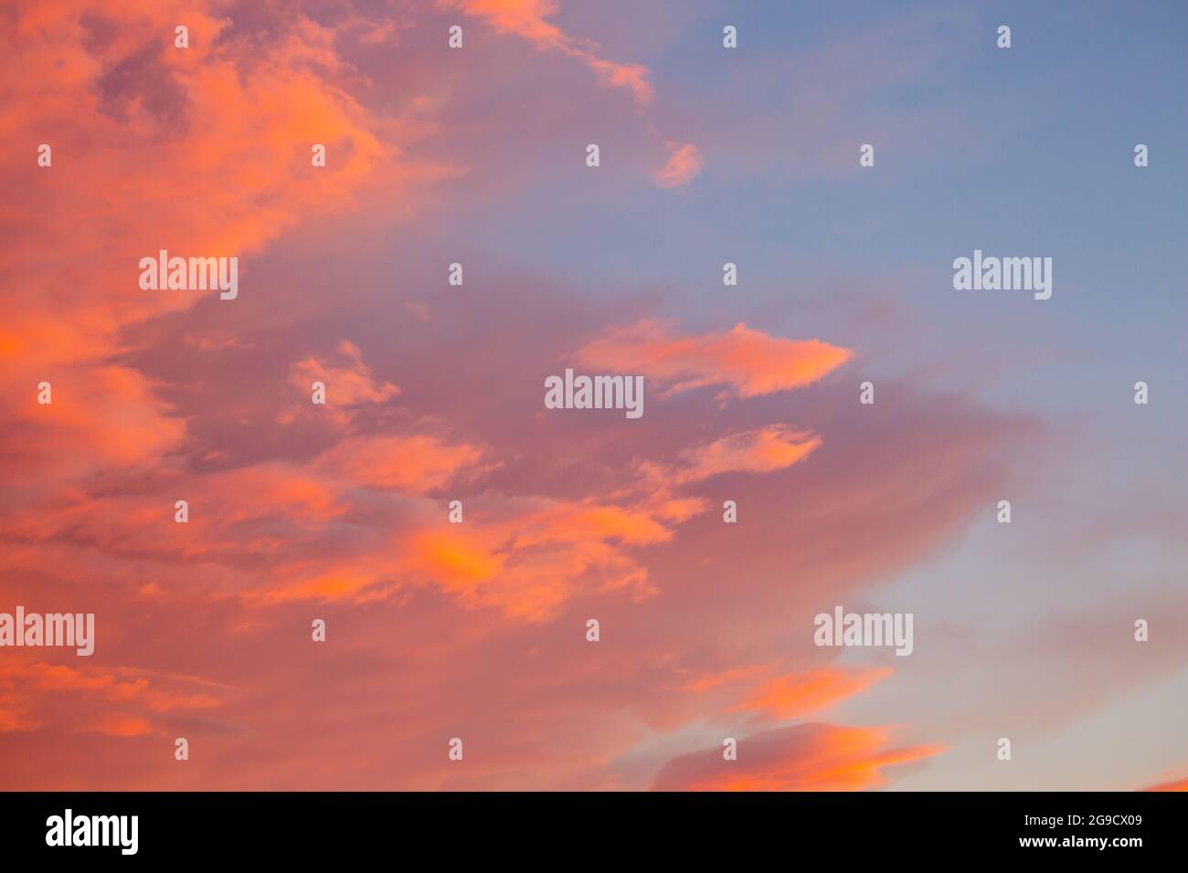 Colorful, fluffy, abstract nature like, clouds in summer, horizontal Stock Photo