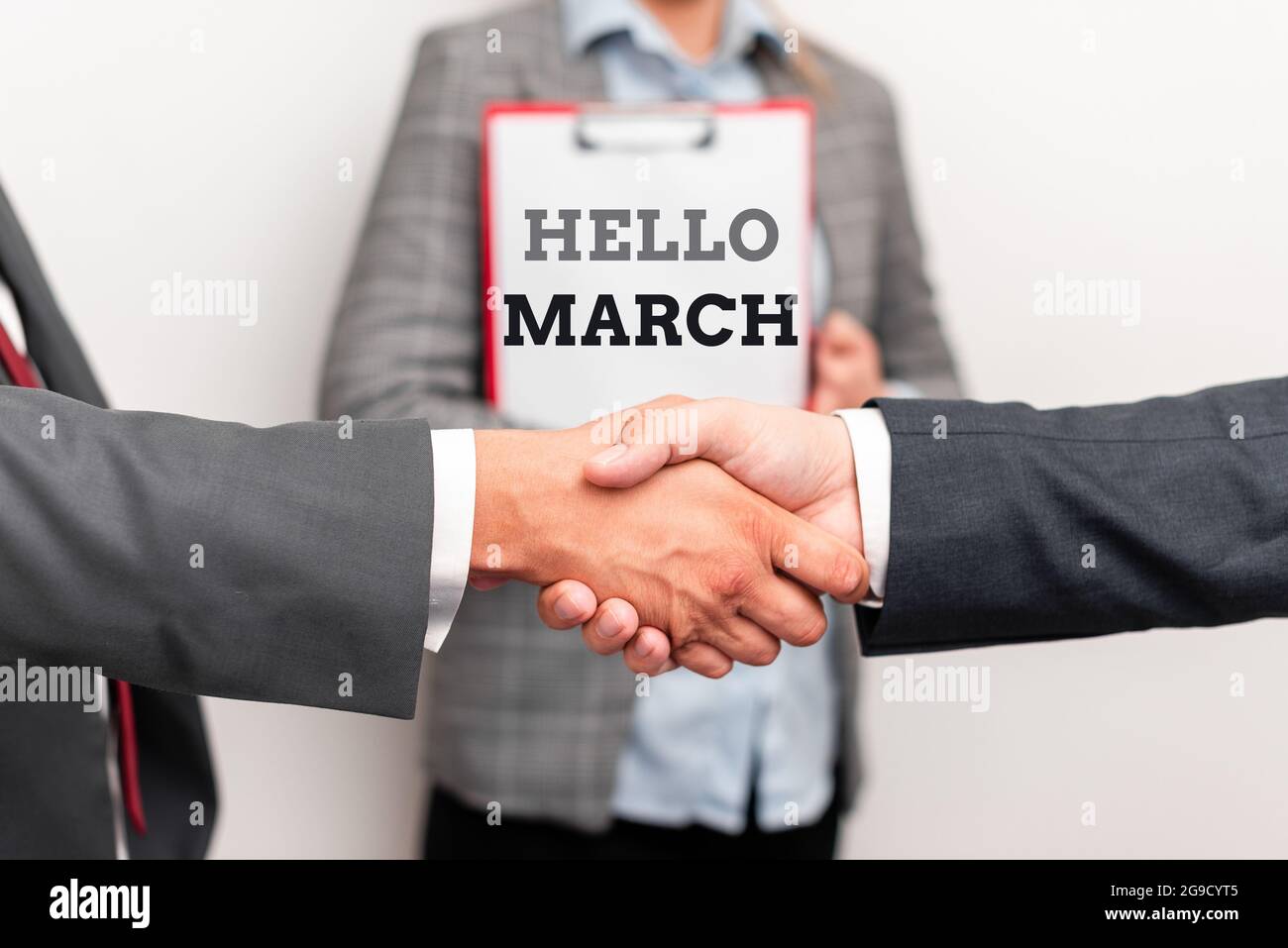 Inspiration showing sign Hello March. Word Written on a greeting ...