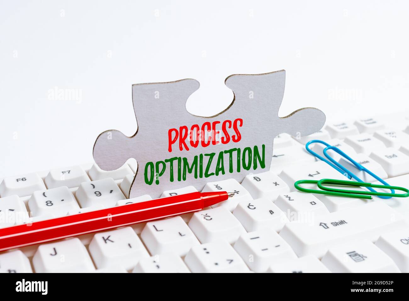 Text caption presenting Process Optimization. Business concept improves the processes and takes them to a high level Computer Laptop For Communication Stock Photo