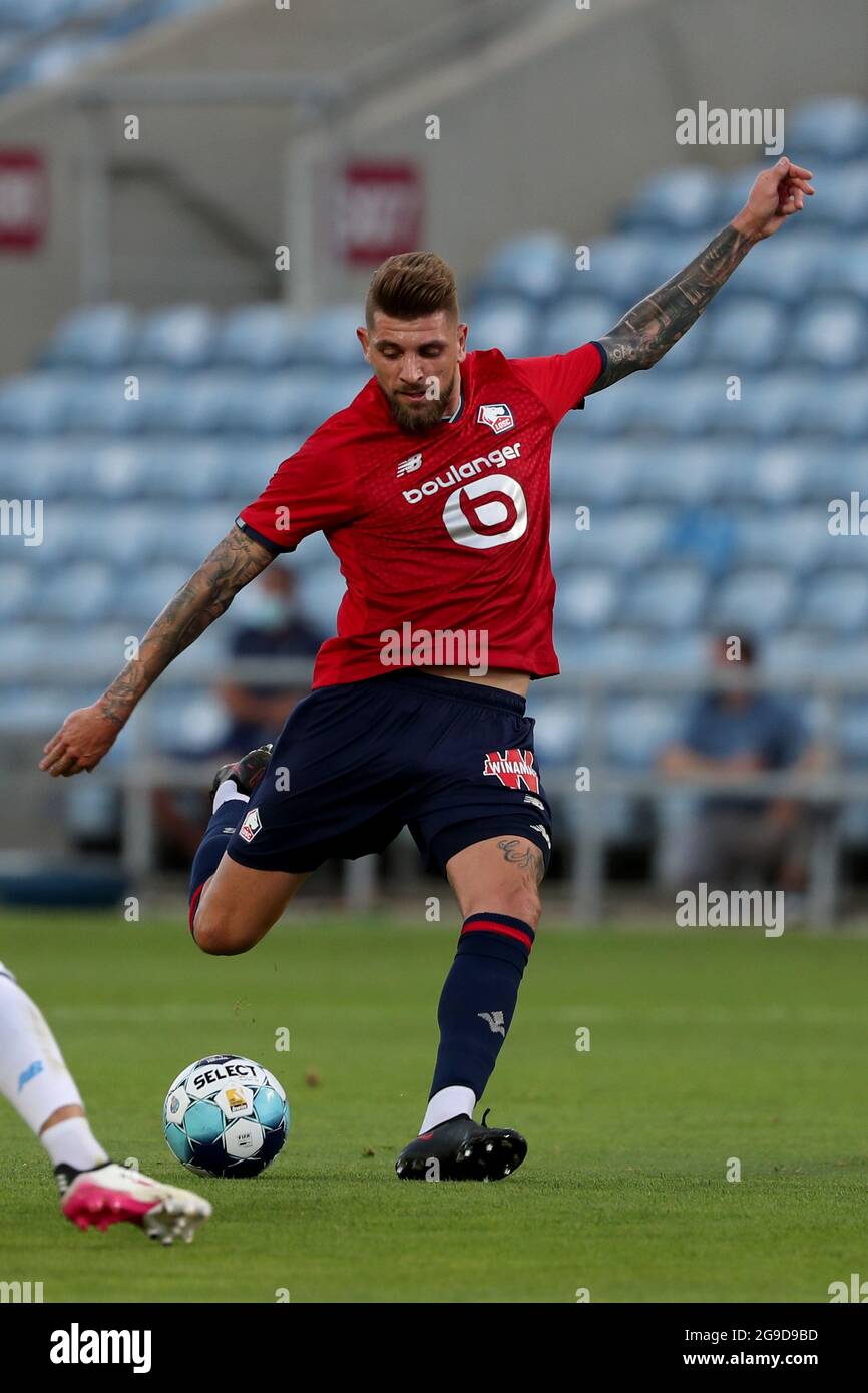 Algarve, Portugal. 25th July, 2021. Miguel da Silva Rocha of Lille OSC in action during the pre-season friendly football match between FC Porto and Lille OSC at the Algarve stadium in Loule, Portugal on July 25, 2021. (Credit Image: © Pedro Fiuza/ZUMA Press Wire) Stock Photo