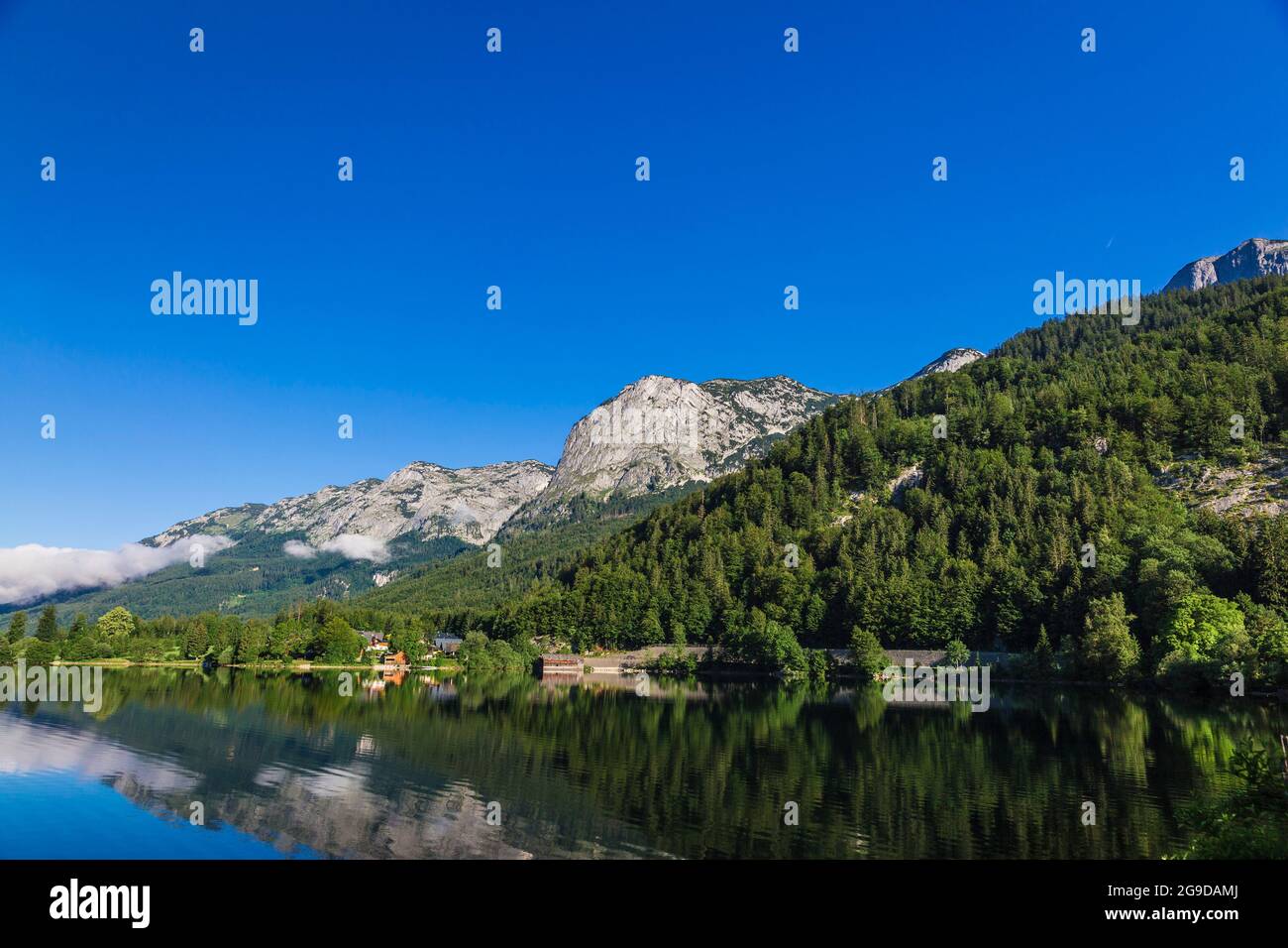 Grundseee vom Ort Gößl, Bad Aussee, Steiermark, Österreich Stock Photo