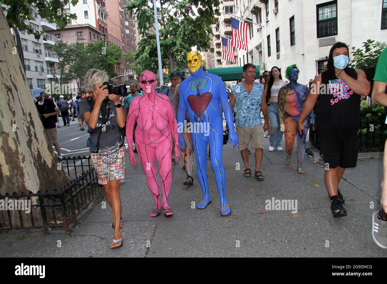New York Body Painting Day Hi Res Stock Photography And Images Alamy July 25 2021 New York New York Usa New York 8th Annual Body Painting Daycover 50 Artists And Models Came Out To Showcase There Talent And Paint Living Canvasses After The Painting Portion Of The Event They All Walked Down 5th Ave To Washington Square Park To Pose For Photographs And Then Boarded A Double Decker Bus To Bushwick Brooklyn To Celebrate Credit Image Bruce Cotlerzuma Press Wire 2G9DHCG
