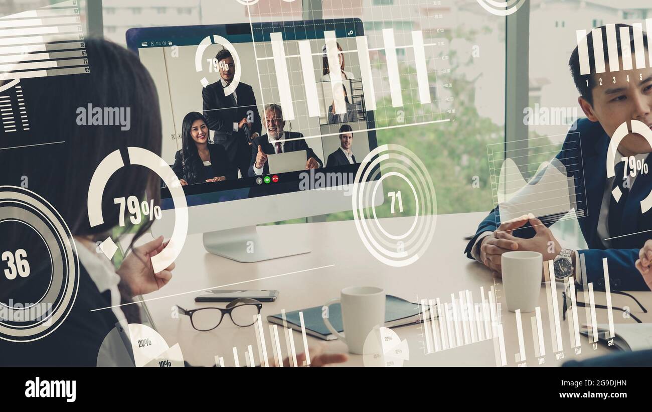 Creative visual of business people in a corporate staff meeting on ...