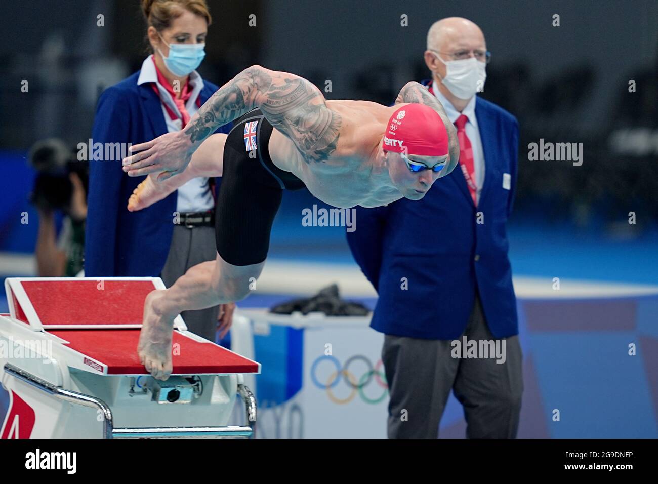 Tokio, Japan. 26th July, 2021. Swimming Olympics, men, 100m breaststroke, final at Tokyo