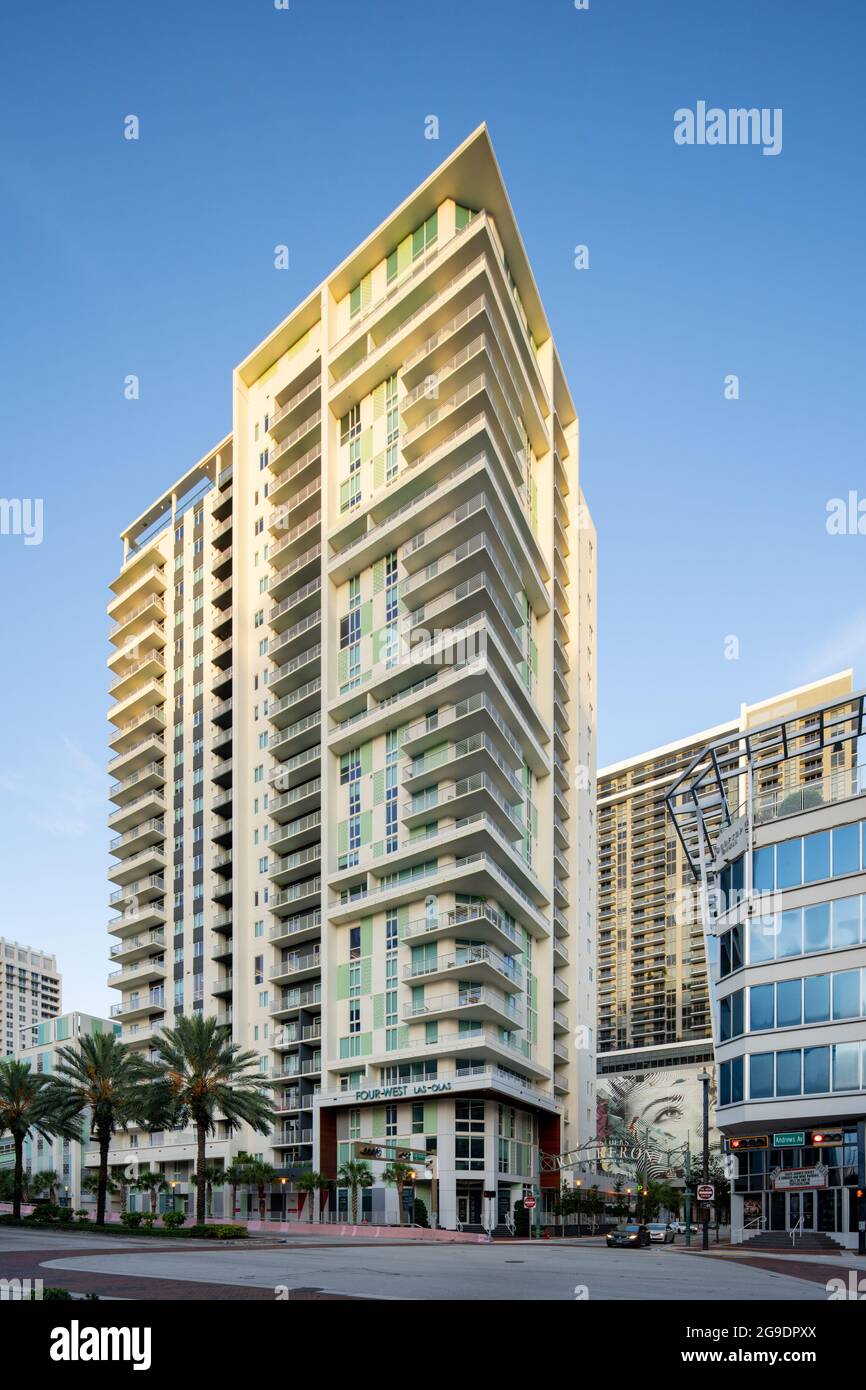 Fort Lauderdale, FL, USA July 23, 2021 Four West Las Olas luxury
