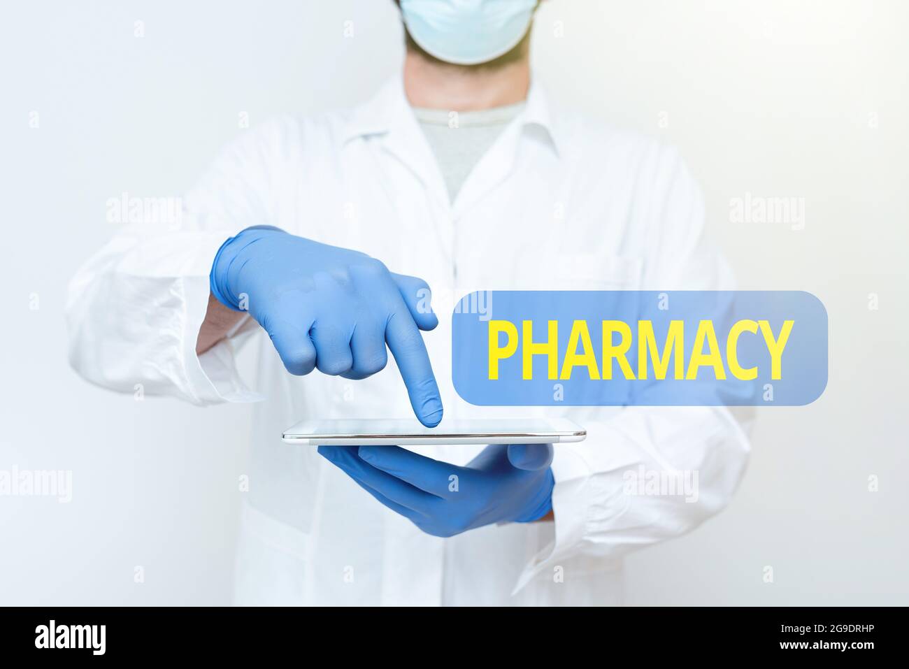 Text sign showing Pharmacy. Business idea the practice of prescription