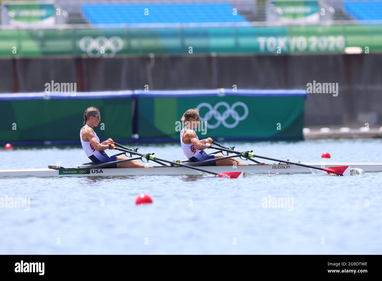 Tokyo, Japan. 25th July, 2021. RECKFORD Mary & SECHSER Michelle (USA) Rowing : Women's Lightweight Double Sculls Repechage during the Tokyo 2020 Olympic Games at the Sea Forest Waterway in Tokyo, Japan . Credit: YUTAKA/AFLO SPORT/Alamy Live News Stock Photo