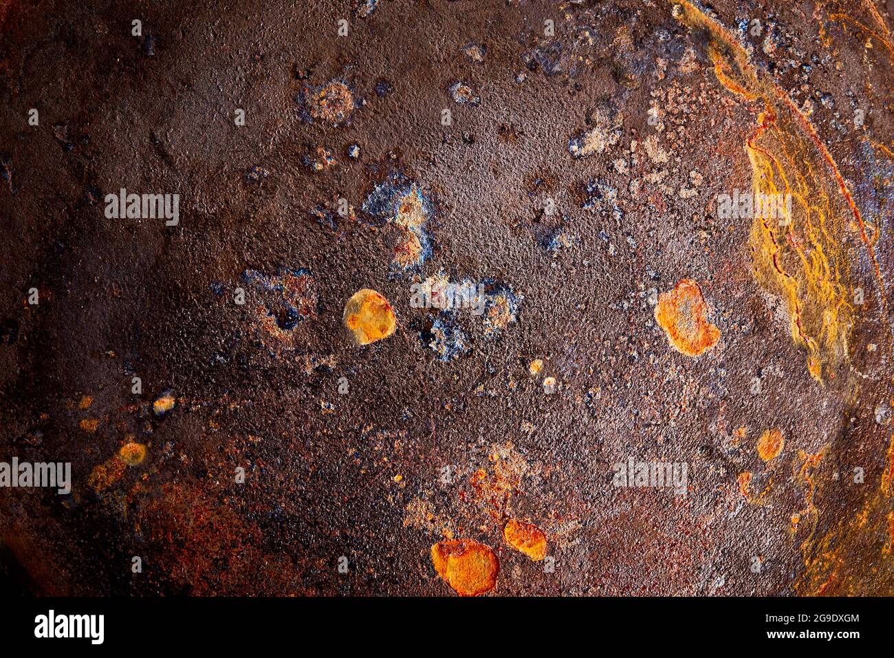 Old rusty round cast iron frying pan Stock Photo Alamy
