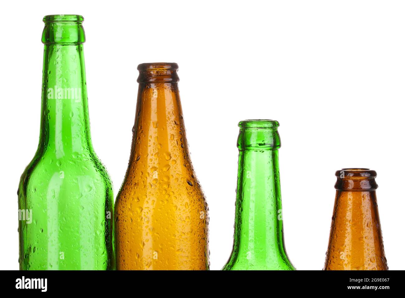 Colorful empty glass bottles isolated on white Stock Photo Alamy