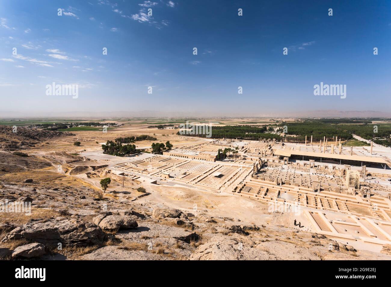 Persepolis, panoramic view, ancient ceremonial capital of Achaemenid empire, suburb of Shiraz, Fars Province, Iran, Persia, Western Asia, Asia Stock Photo