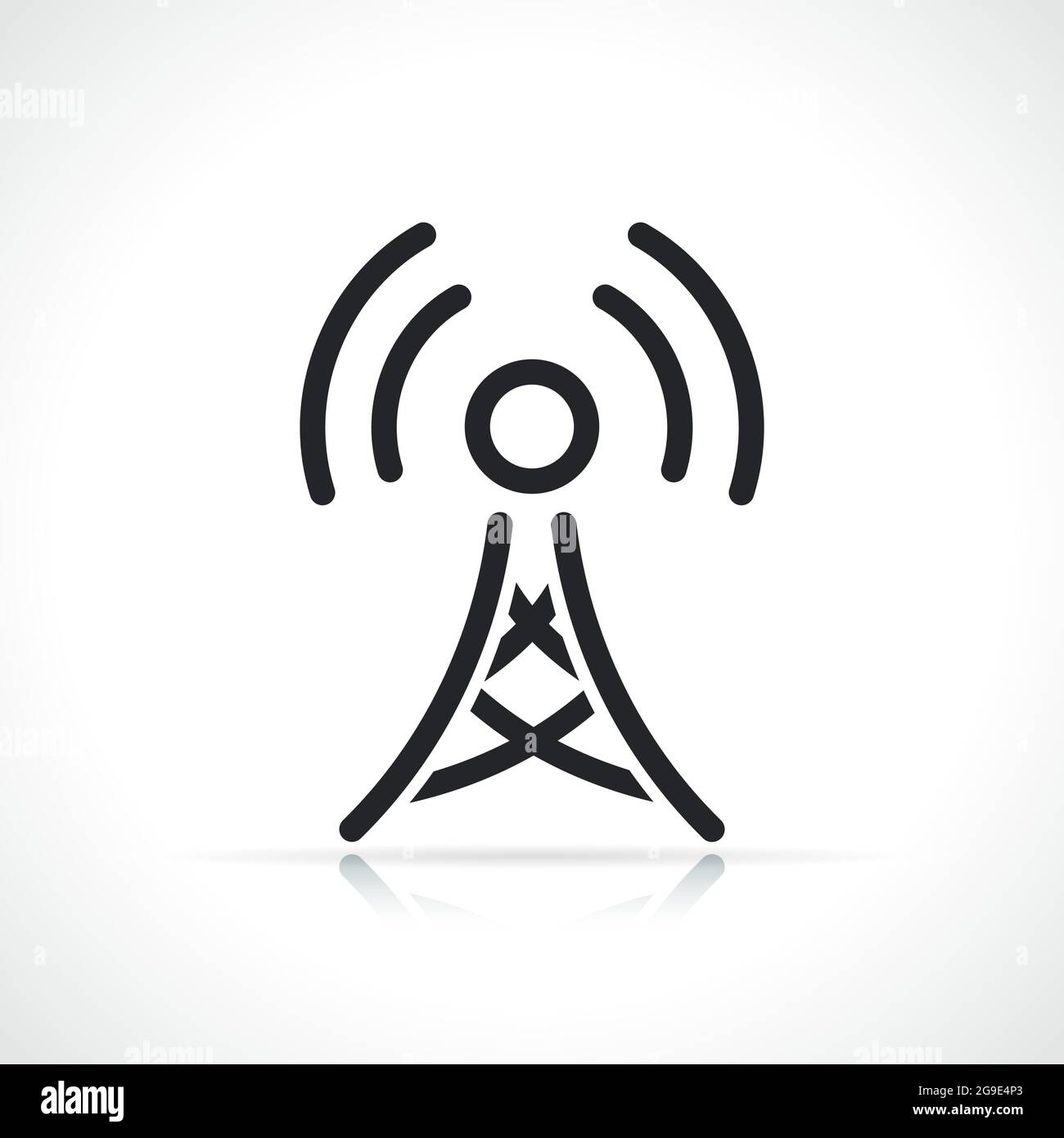 antenna tower thin line icon isolated design Stock Vector
