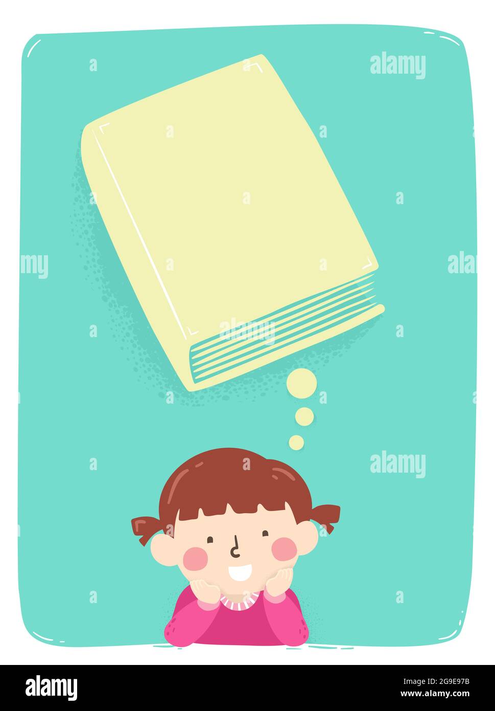 Cartoon girl thinking of story hi-res stock photography and images - Alamy