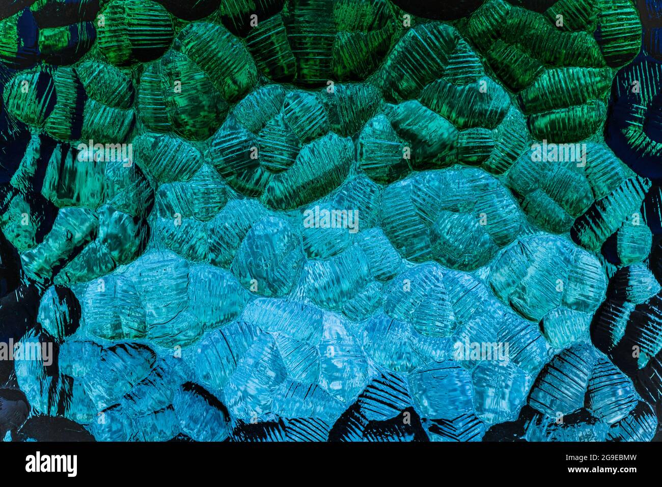 Abstract of pattern glass with a mixture of colors in the pattern Stock ...