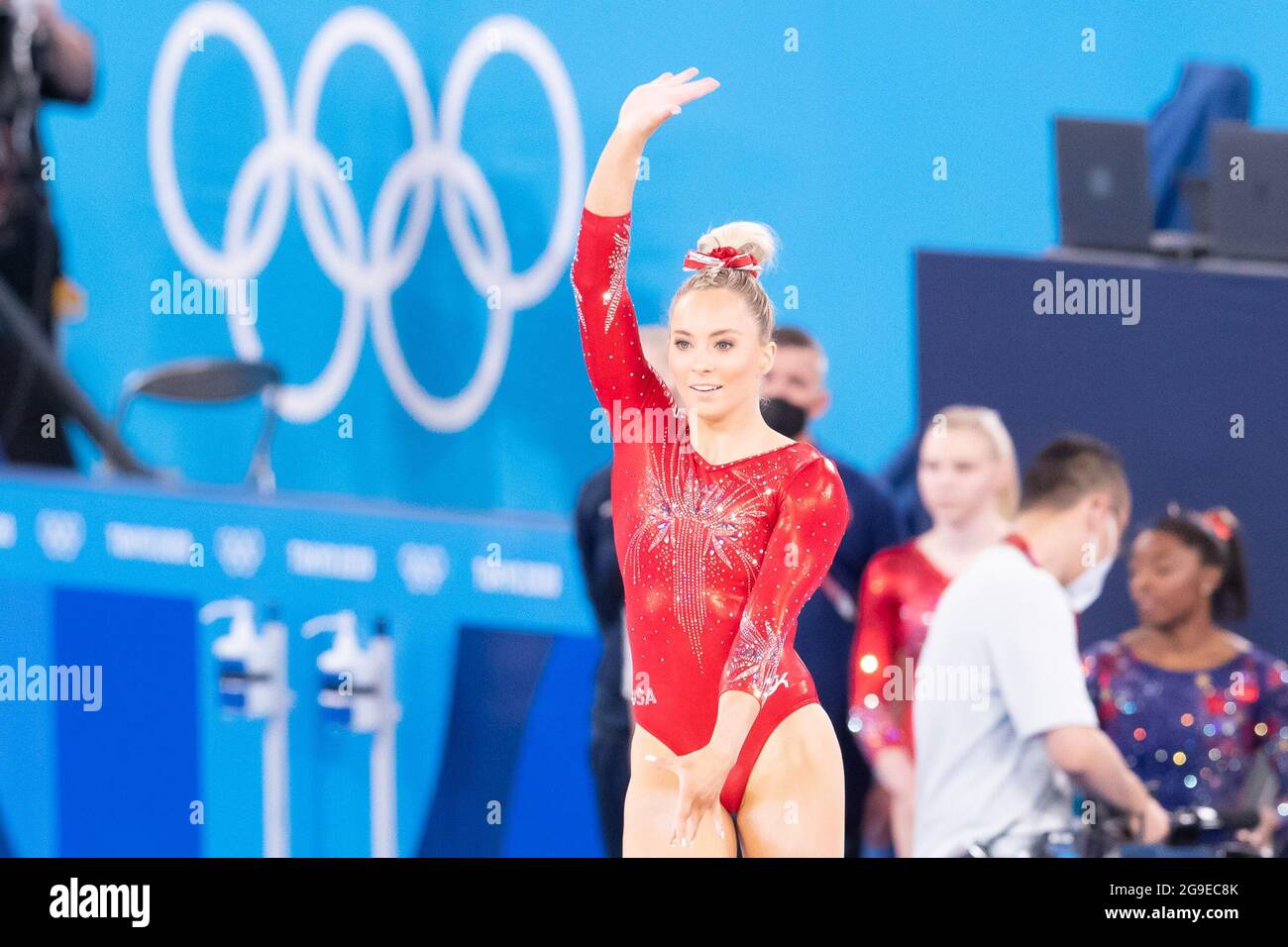 Tokyo, Japan. 25th July, 2021. Mykayla Skinner of United States (397) perform floor routine during the Tokyo 2020 Olympic Games Women's Qualification at the Ariake Gymnastics Centre in Tokyo, Japan. Daniel Lea/CSM}. Credit: csm/Alamy Live News Stock Photo