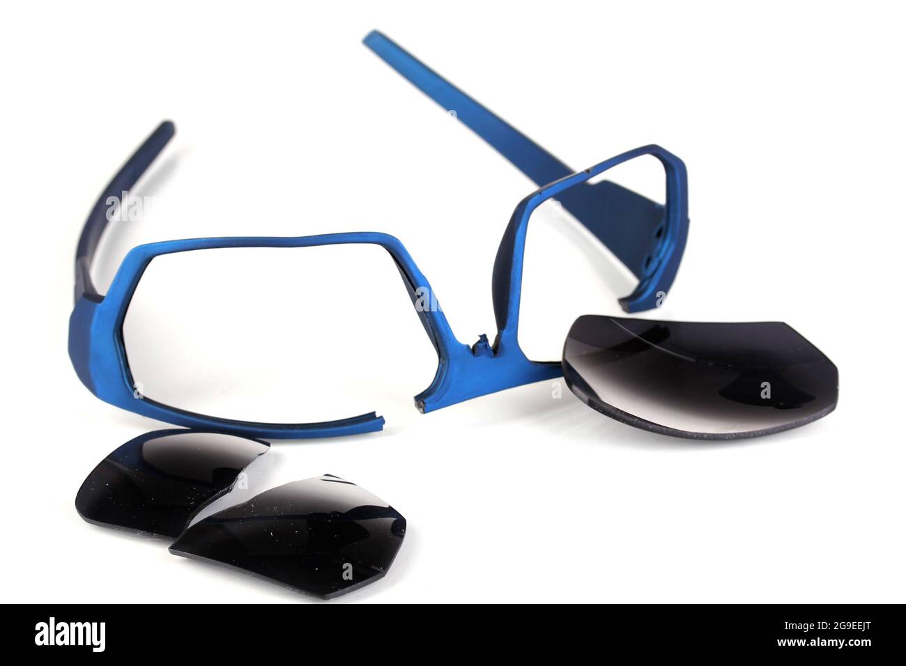 Broken glasses isolated on white Stock Photo Alamy