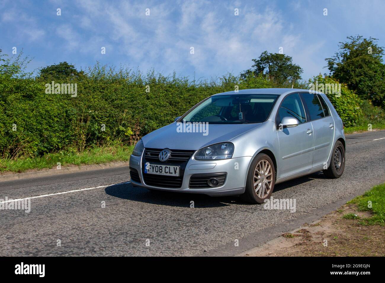 2008 silver VW Volkswagen Golf GT Tdi 140 en-route to Capesthorne Hall  classic July car show, Cheshire, UK Stock Photo - Alamy