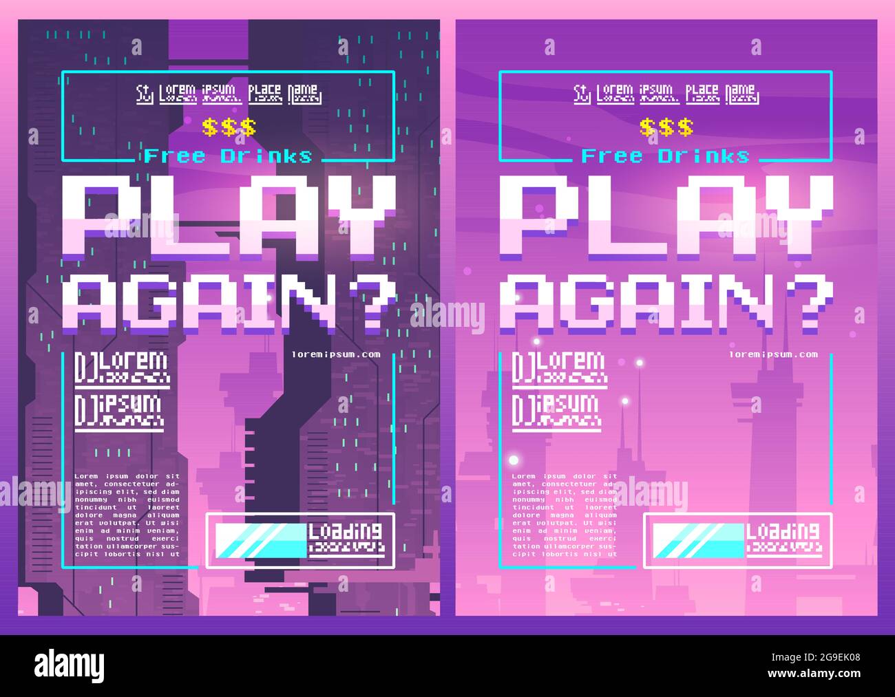 Play again pixel art poster for night or game club Stock Vector Image & Art  - Alamy