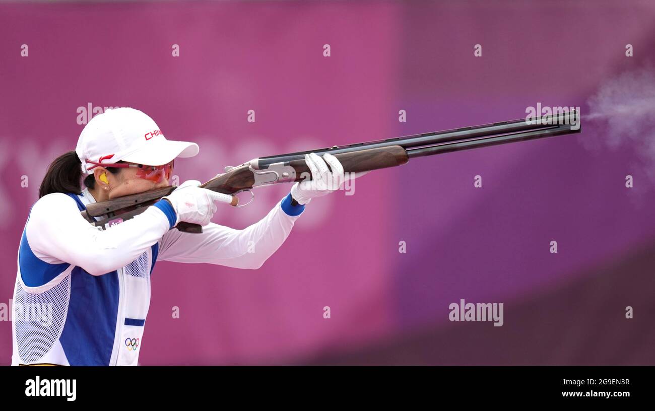 Tokyo Japan 26th July 2021 Wei Meng Of China Competes During The Skeet Women S Final At The Tokyo 2020 Olympic Games In Tokyo Japan July 26 2021 Credit Ju Huanzong Xinhua Alamy Live News