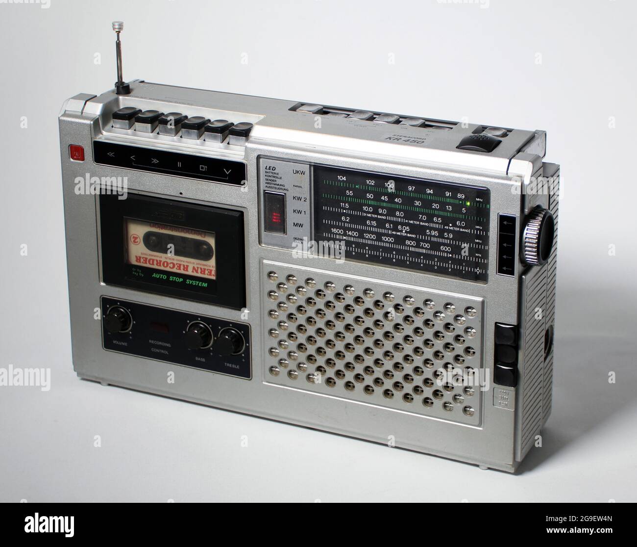 broadcast, radio, mono cassette recorder radio set Steracord KR 450, design by factory, ADDITIONAL-RIGHTS-CLEARANCE-INFO-NOT-AVAILABLE Stock Photo